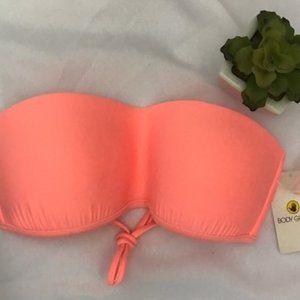 NWT Body Glove Women's Solid Bandeau Bikini Top w/Adjustable Tie Back - Medium